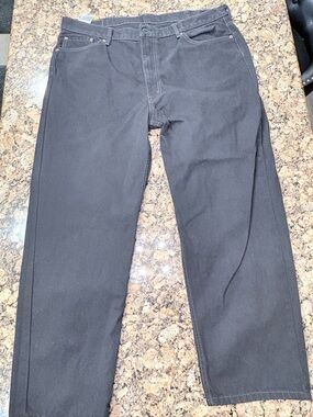 550 Levi's Black Denim Jeans with Tan Leather Patch